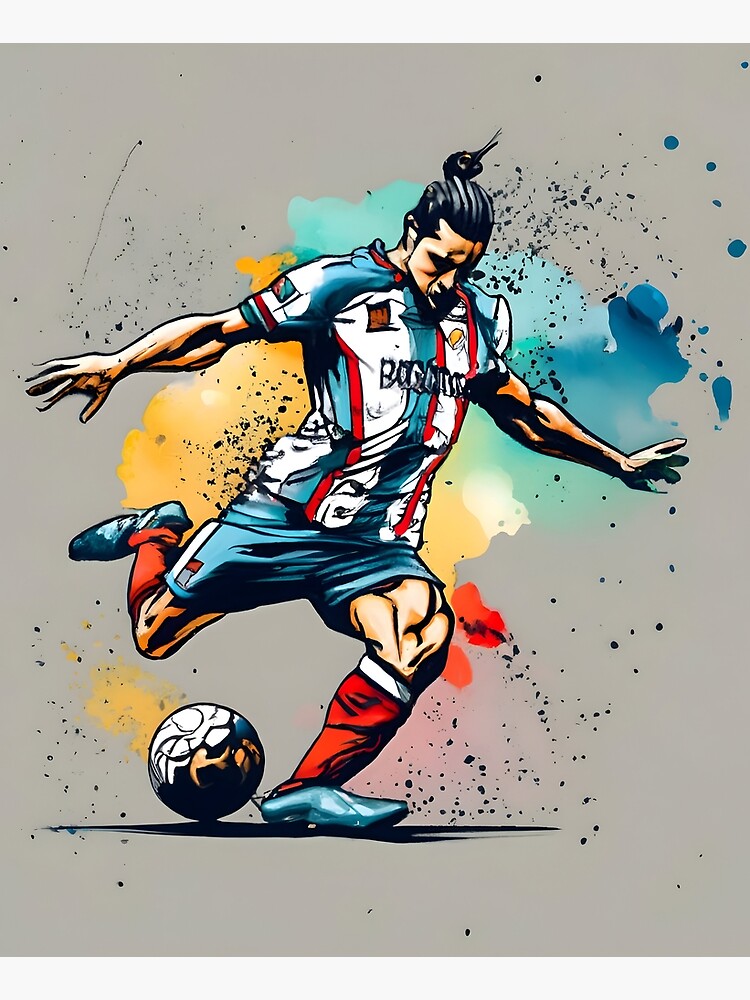 Thumbnail 6 of 6, Apron, Soccer Player Kicking The Ball designed and sold by Patricks-Art.