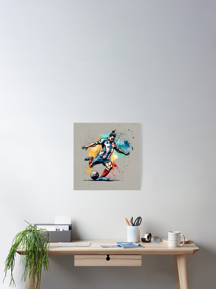 Thumbnail 2 of 3, Poster, Soccer Player Kicking The Ball designed and sold by Patricks-Art.