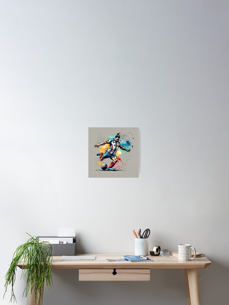 Thumbnail 2 of 3, Poster, Soccer Player Kicking The Ball designed and sold by Patricks-Art.