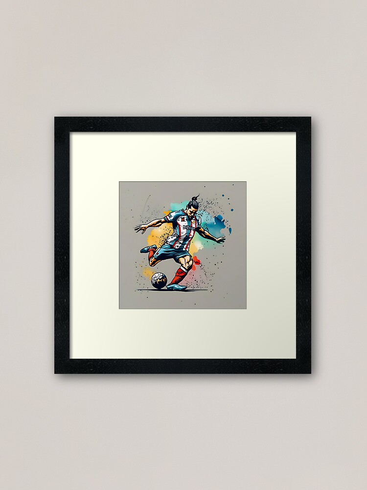 Thumbnail 1 of 7, Framed Art Print, Soccer Player Kicking The Ball designed and sold by Patricks-Art.