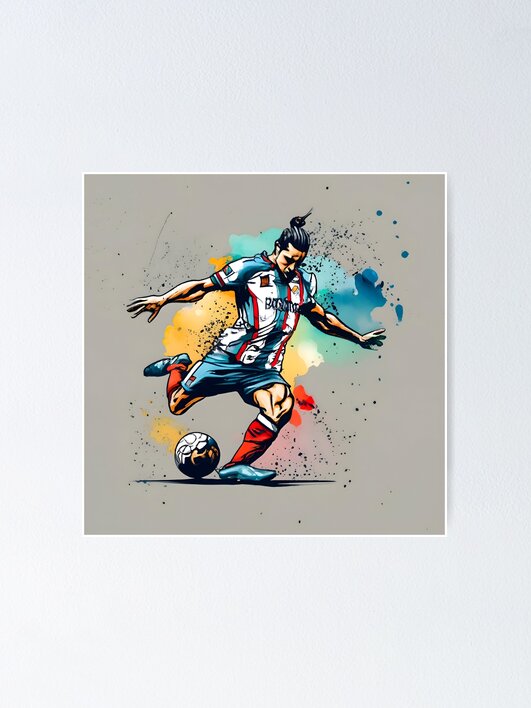 Thumbnail 1 of 3, Poster, Soccer Player Kicking The Ball designed and sold by Patricks-Art.