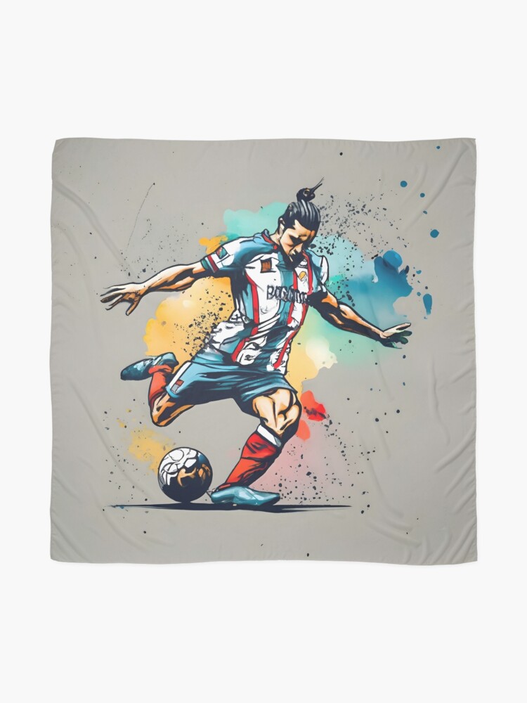 Thumbnail 2 of 3, Scarf, Soccer Player Kicking The Ball designed and sold by Patricks-Art.