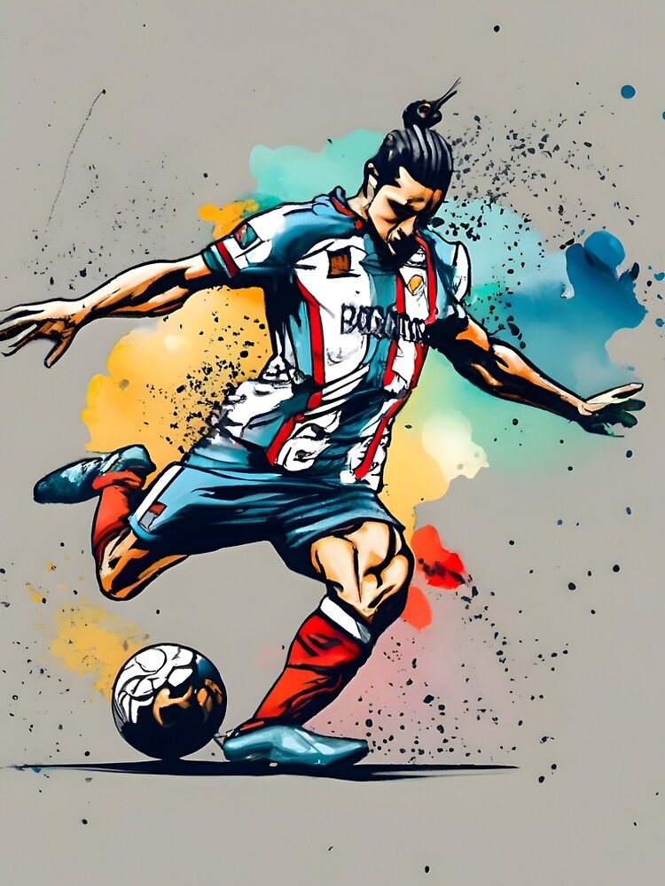 Thumbnail 4 of 4, A-Line Dress, Soccer Player Kicking The Ball designed and sold by Patricks-Art.