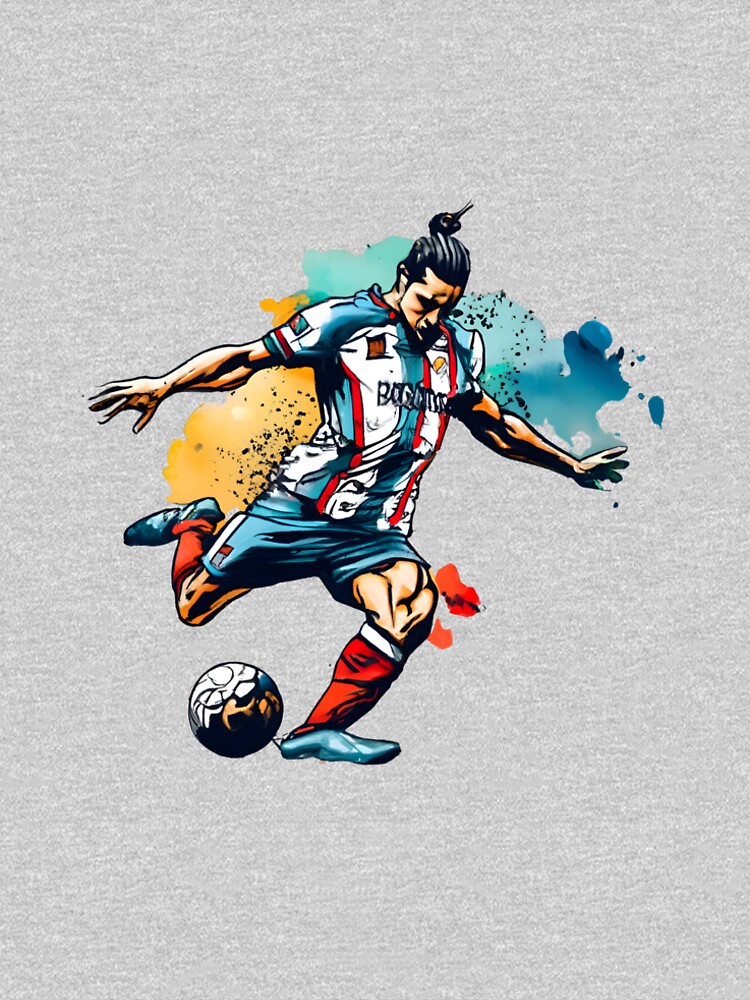 Thumbnail 6 of 6, Premium T-Shirt, Soccer Player Kicking The Ball designed and sold by Patricks-Art.