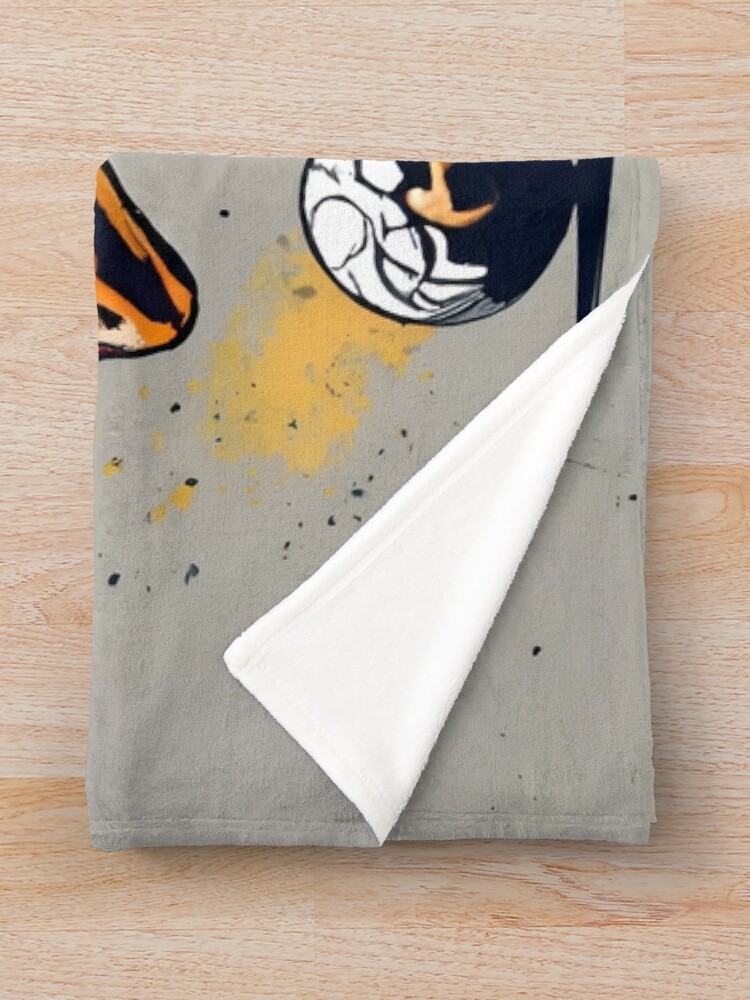 Thumbnail 3 of 6, Throw Blanket, Soccer Player Kicking The Ball designed and sold by Patricks-Art.