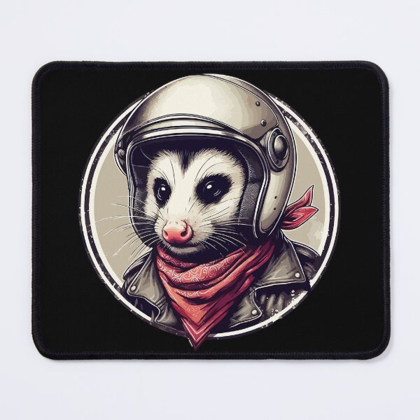 Item preview, Funny Biker Opossum In Cool Helmet Retro designed and sold by TomFrontierArt.