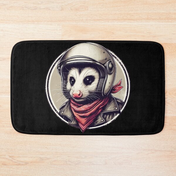 Item preview, Funny Biker Opossum In Cool Helmet Retro designed and sold by TomFrontierArt.