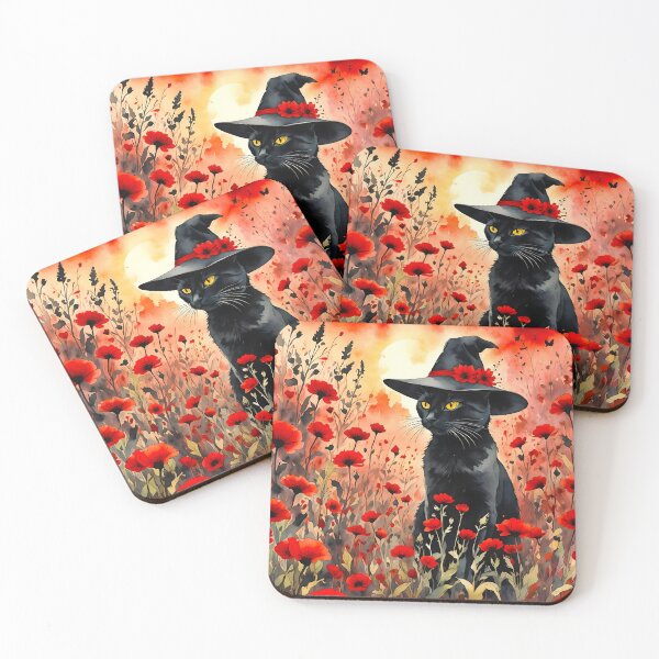 Item preview, Witches' Cat in a Poppy Field designed and sold by Bright-Moonrise.