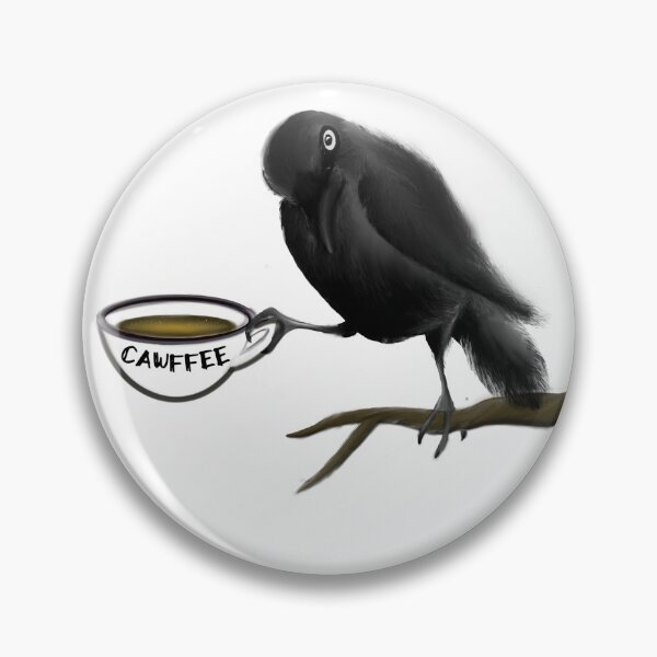 Item preview, Cawfee (Crow holding Coffee) designed and sold by ArtbyMikkiC.