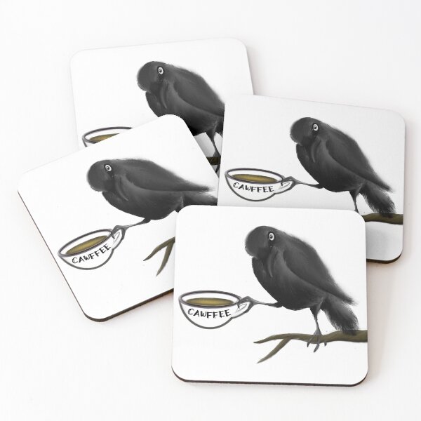 Item preview, Cawfee (Crow holding Coffee) designed and sold by ArtbyMikkiC.
