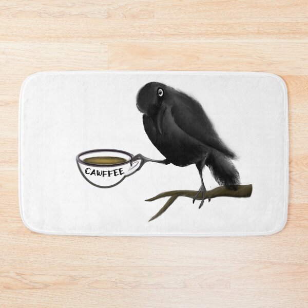 Item preview, Cawfee (Crow holding Coffee) designed and sold by ArtbyMikkiC.