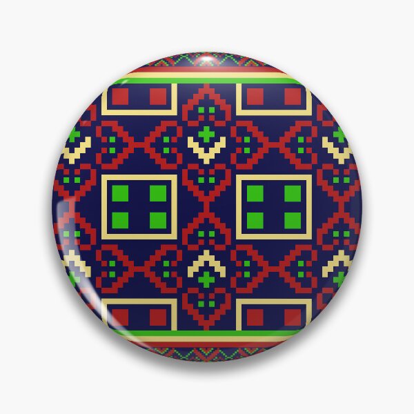 Item preview, Pattern seamless geometric ethnic pixel art for fabric designed and sold by Nonnipa.