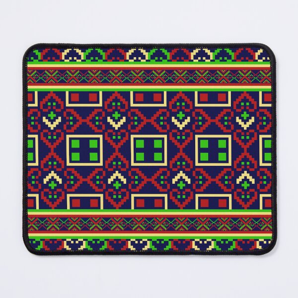 Item preview, Pattern seamless geometric ethnic pixel art for fabric designed and sold by Nonnipa.