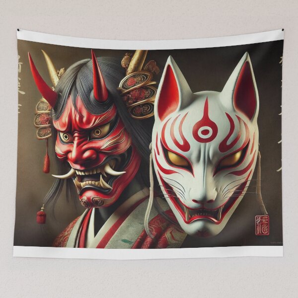 Item preview, Hannya and Kitsune designed and sold by FusiTink.