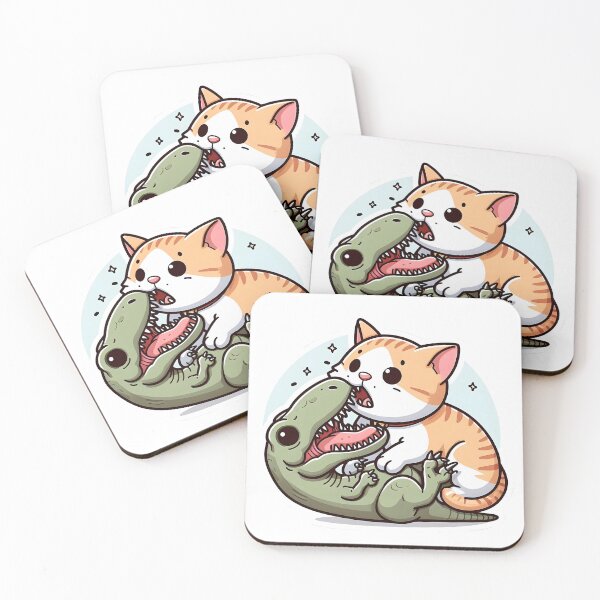 Item preview, cat vs t rex designed and sold by aliraweb.