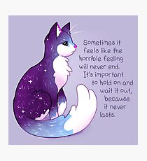 "The Horrible Feeling Never Lasts" Night Sky Cat Photographic Print