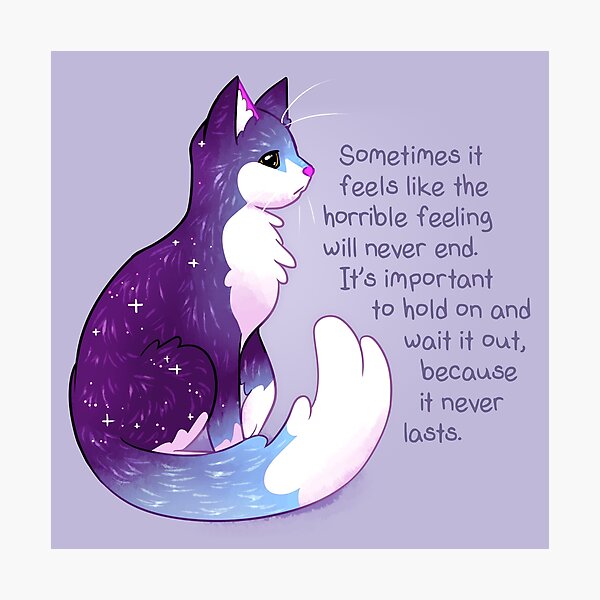 "The Horrible Feeling Never Lasts" Night Sky Cat Photographic Print