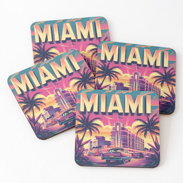 Item preview, Miami Travel Illustration designed and sold by nomiraclehere.