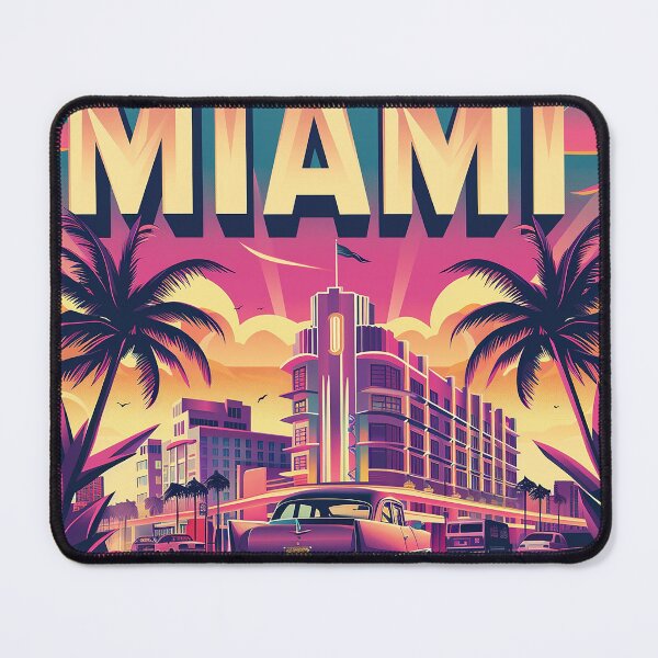 Item preview, Miami Travel Illustration designed and sold by nomiraclehere.