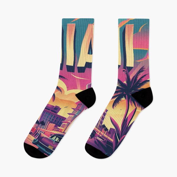 Item preview, Miami Travel Illustration designed and sold by nomiraclehere.