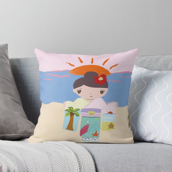 Item preview, Japanese kimono girl on the beach designed and sold by tropicatown.