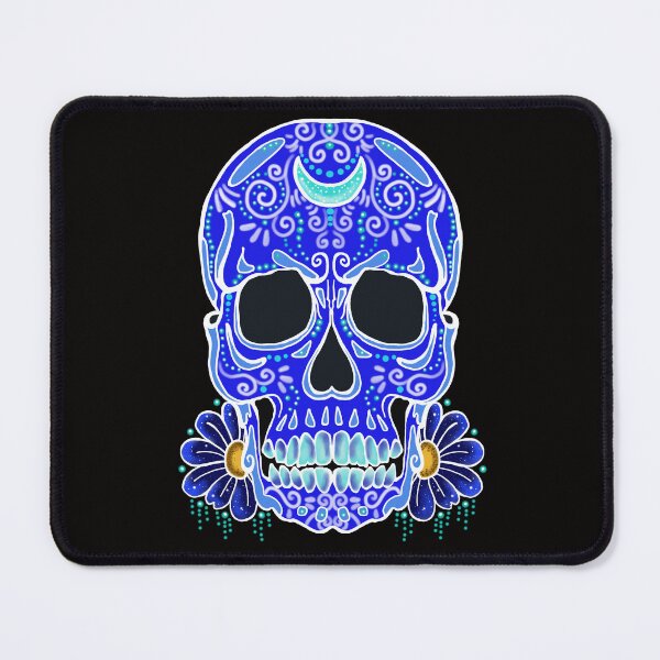 Item preview, teschio blu con fiori designed and sold by Monicavaler.