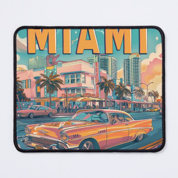 Item preview, Miami Travel Illustration designed and sold by nomiraclehere.