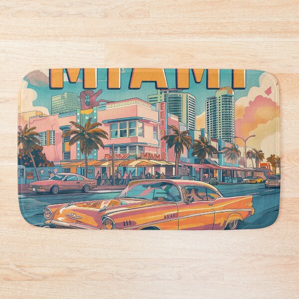 Item preview, Miami Travel Illustration designed and sold by nomiraclehere.