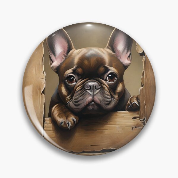 Item preview, Frenchie peeping through the wall designed and sold by Hachiandco.