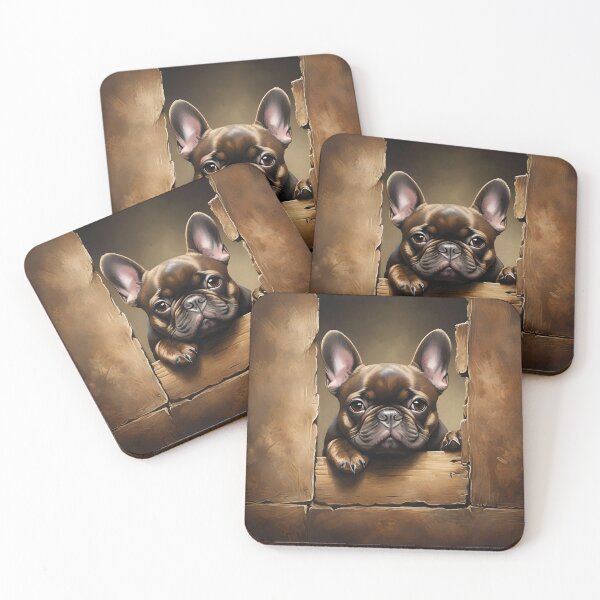 Item preview, Frenchie peeping through the wall designed and sold by Hachiandco.