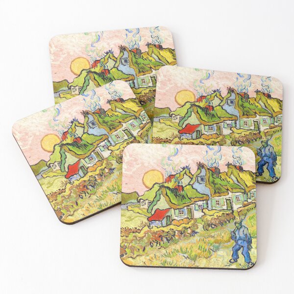 Item preview, Houses & Figure Countryside Saint-Remy 1890 Van Gogh designed and sold by RocketshipRetro.