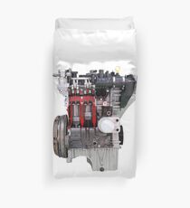 car engine isolated on white Duvet Cover