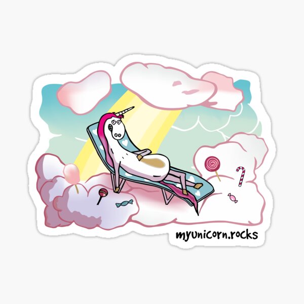 Einhorn auf Wolken Sticker