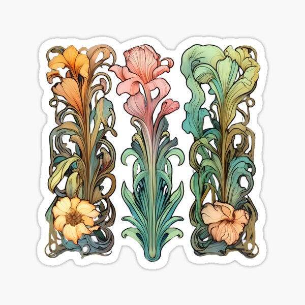 Item preview, Art Nouveau Floral Illustration, Bespoke Design designed and sold by huespaceuk.