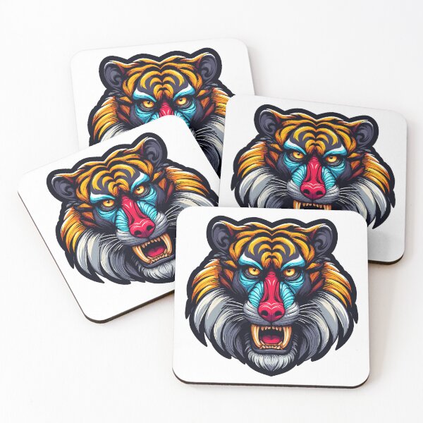 Item preview, Tiger Mandrill Face Fusion designed and sold by Xsquilax.