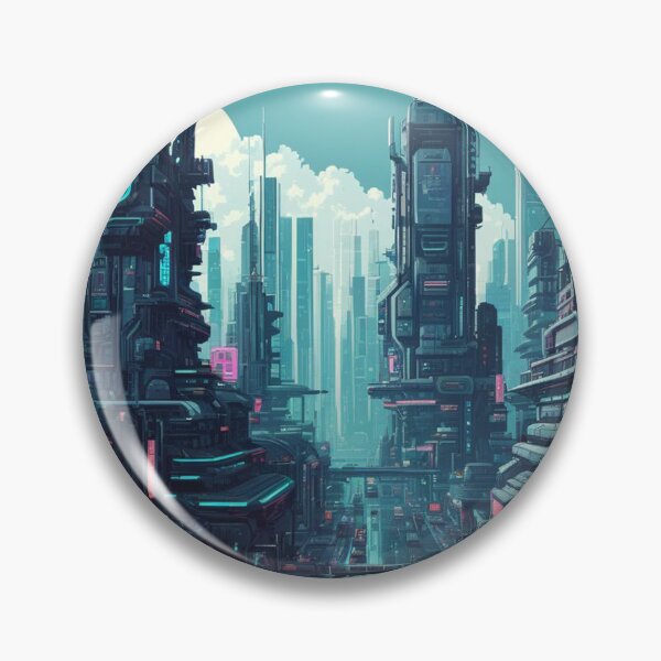 Item preview, Future City, Pixel Art, Vaporwave, Cyberpunk Art designed and sold by Burn-Ego.