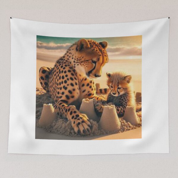 Item preview, Cheetah family built sand castles designed and sold by BonoloStore.