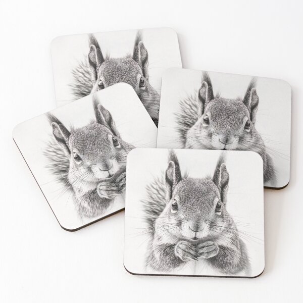 Item preview, Black and white Squirrel pencil drawing designed and sold by Pencil-Art.