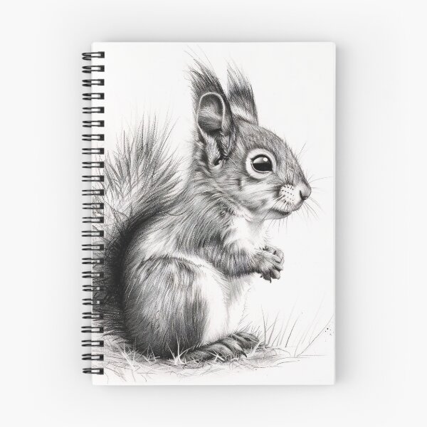 Item preview, Black and white Squirrel pencil drawing designed and sold by Pencil-Art.