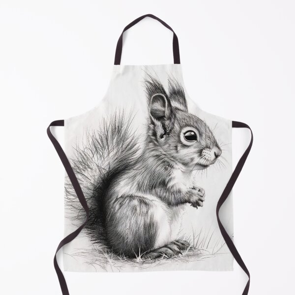 Item preview, Black and white Squirrel pencil drawing designed and sold by Pencil-Art.