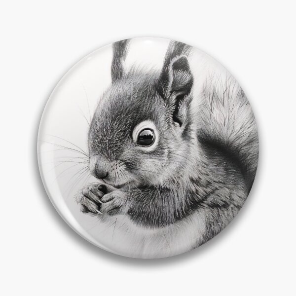 Item preview, Black and white Squirrel pencil drawing designed and sold by Pencil-Art.