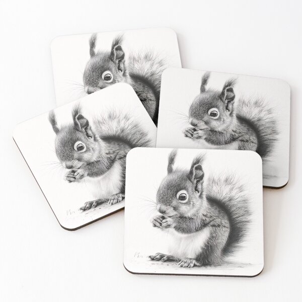 Item preview, Black and white Squirrel pencil drawing designed and sold by Pencil-Art.