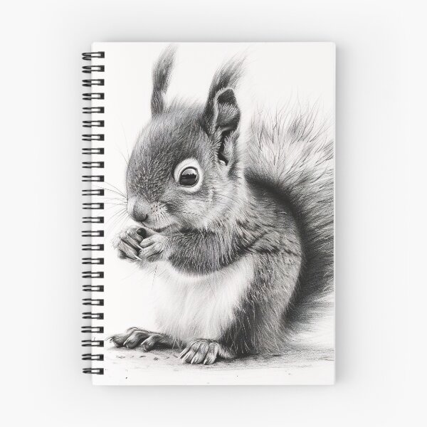 Item preview, Black and white Squirrel pencil drawing designed and sold by Pencil-Art.