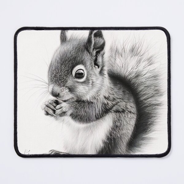 Item preview, Black and white Squirrel pencil drawing designed and sold by Pencil-Art.