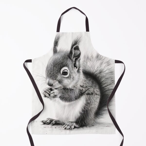 Item preview, Black and white Squirrel pencil drawing designed and sold by Pencil-Art.