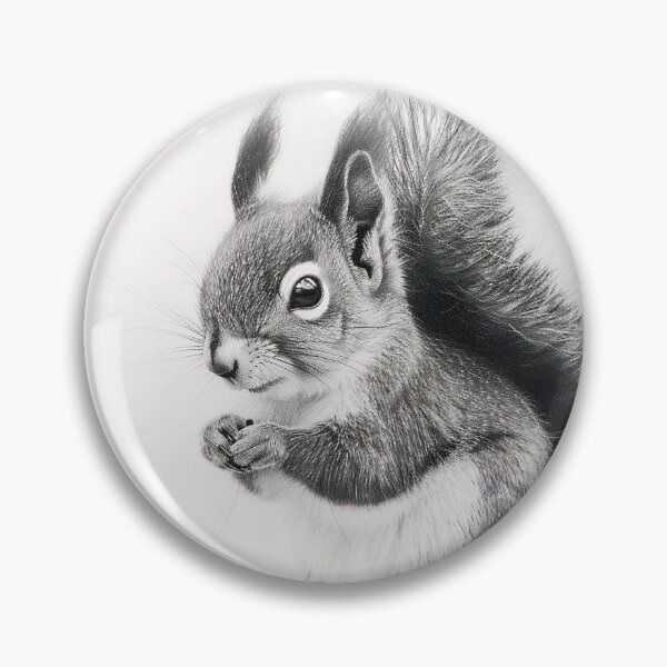 Item preview, Black and white Squirrel pencil drawing designed and sold by Pencil-Art.