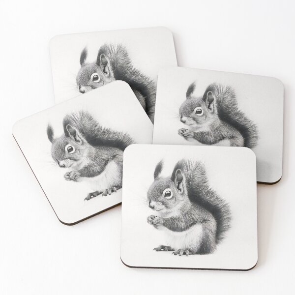 Item preview, Black and white Squirrel pencil drawing designed and sold by Pencil-Art.