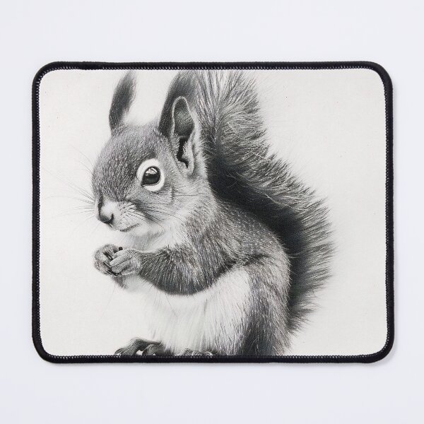 Item preview, Black and white Squirrel pencil drawing designed and sold by Pencil-Art.