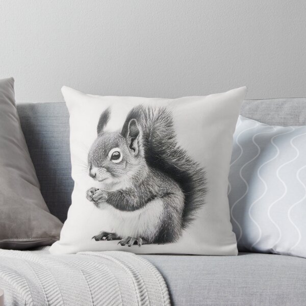 Item preview, Black and white Squirrel pencil drawing designed and sold by Pencil-Art.