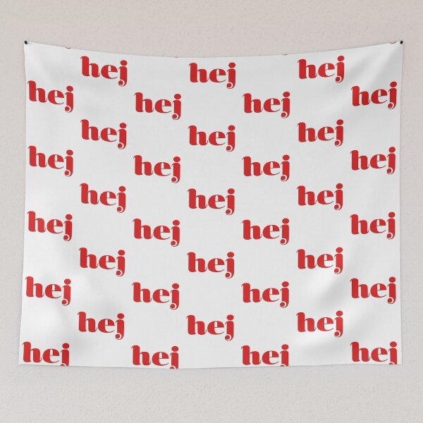 Item preview, Hej, Hello in Swedish in Red designed and sold by HappyPeeps.